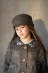 Russian hat with brown woollen trim