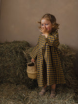 Blueberry Gingham Gather Dress