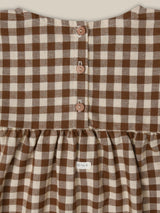 Chestnut Gingham Gather Dress