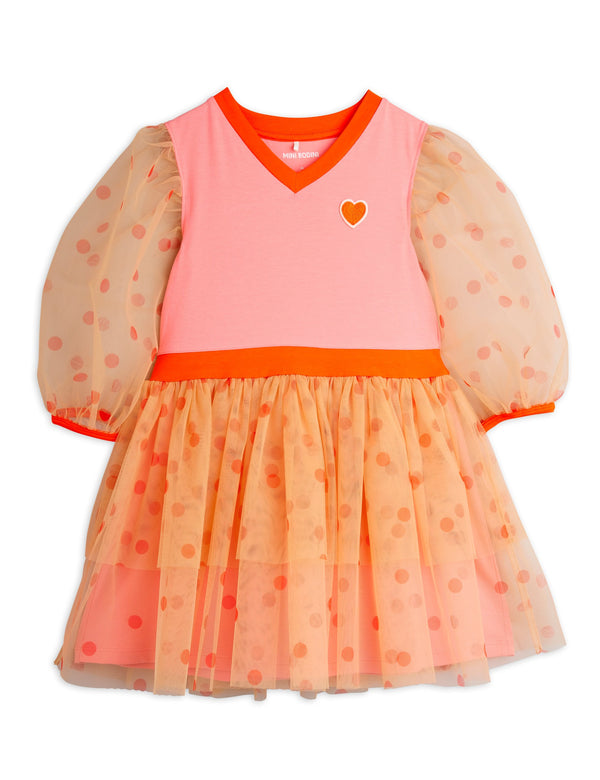 Dotted tulle dress -pink