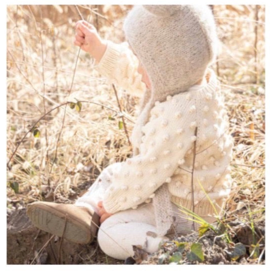 babytoly popcorn cardigan - natural (1-3y)