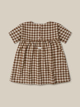 Chestnut Gingham Gather Dress