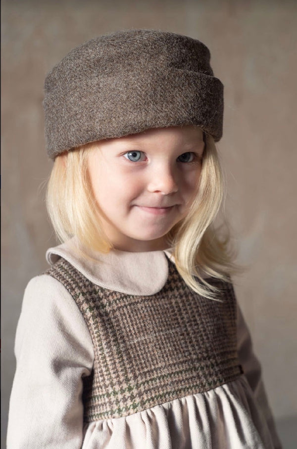 Russian hat with brown woollen trim