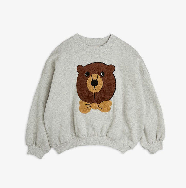 Bear chenille sweatshirt - Grey melenge