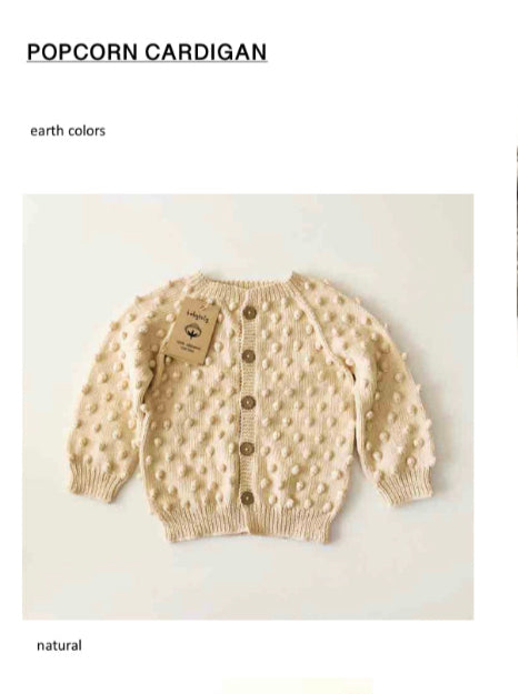 babytoly popcorn cardigan - natural (1-3y)