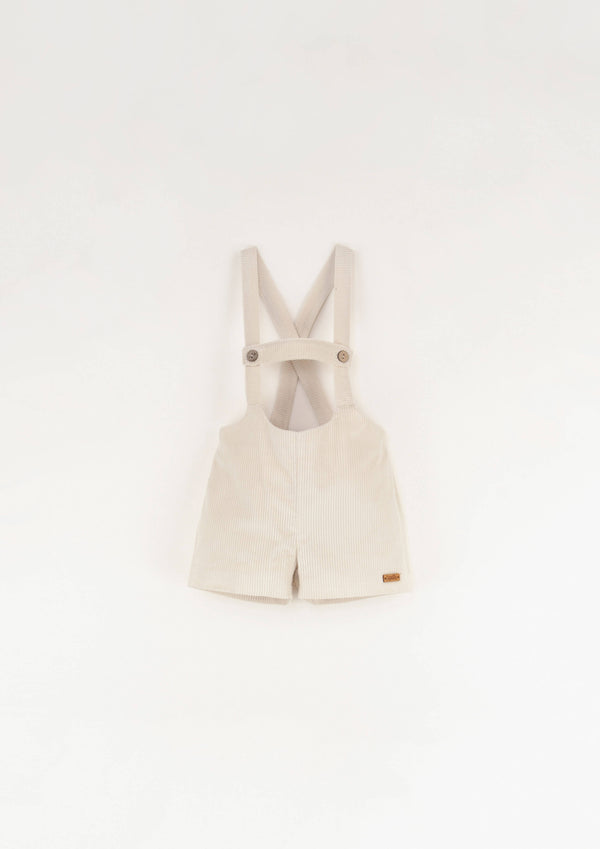 off white　wooiien short dungarees with straps