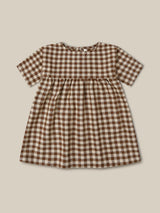 Chestnut Gingham Gather Dress