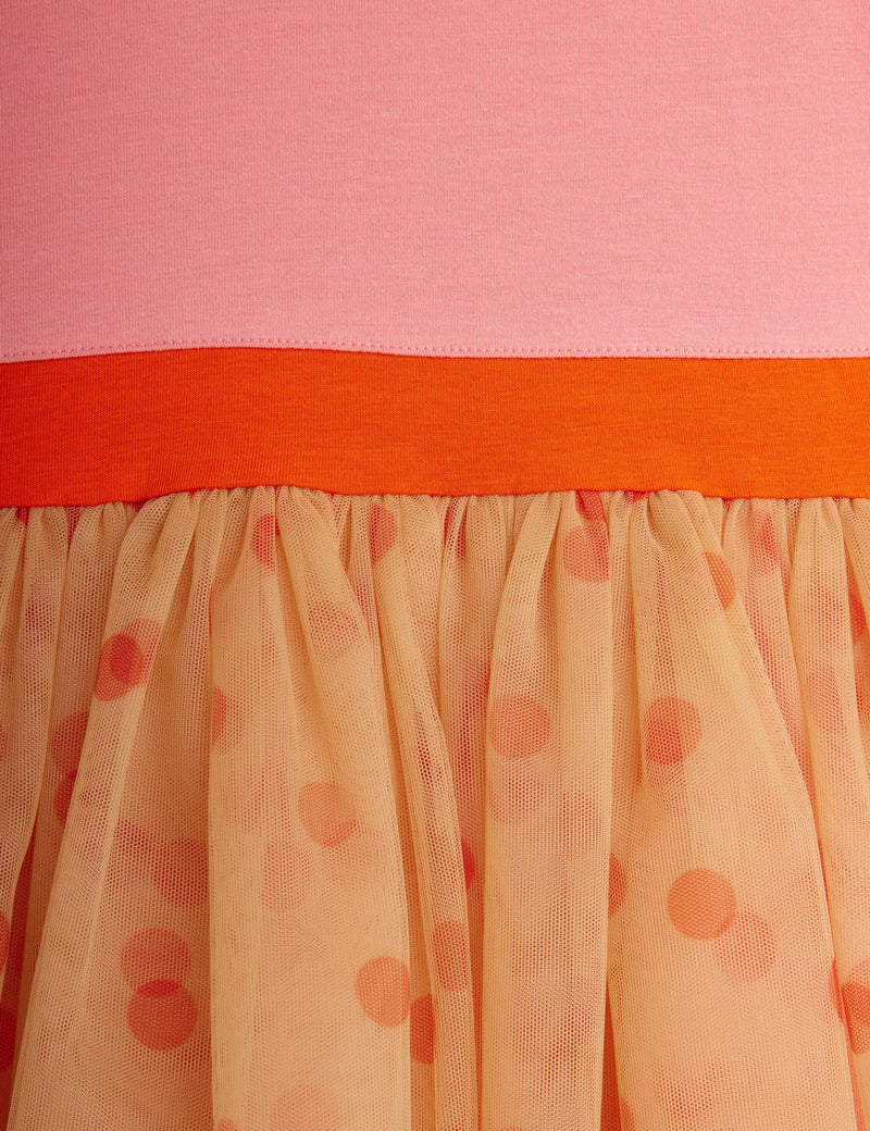 Dotted tulle dress -pink