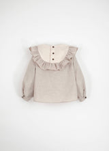 Sand rounded yolk blouse