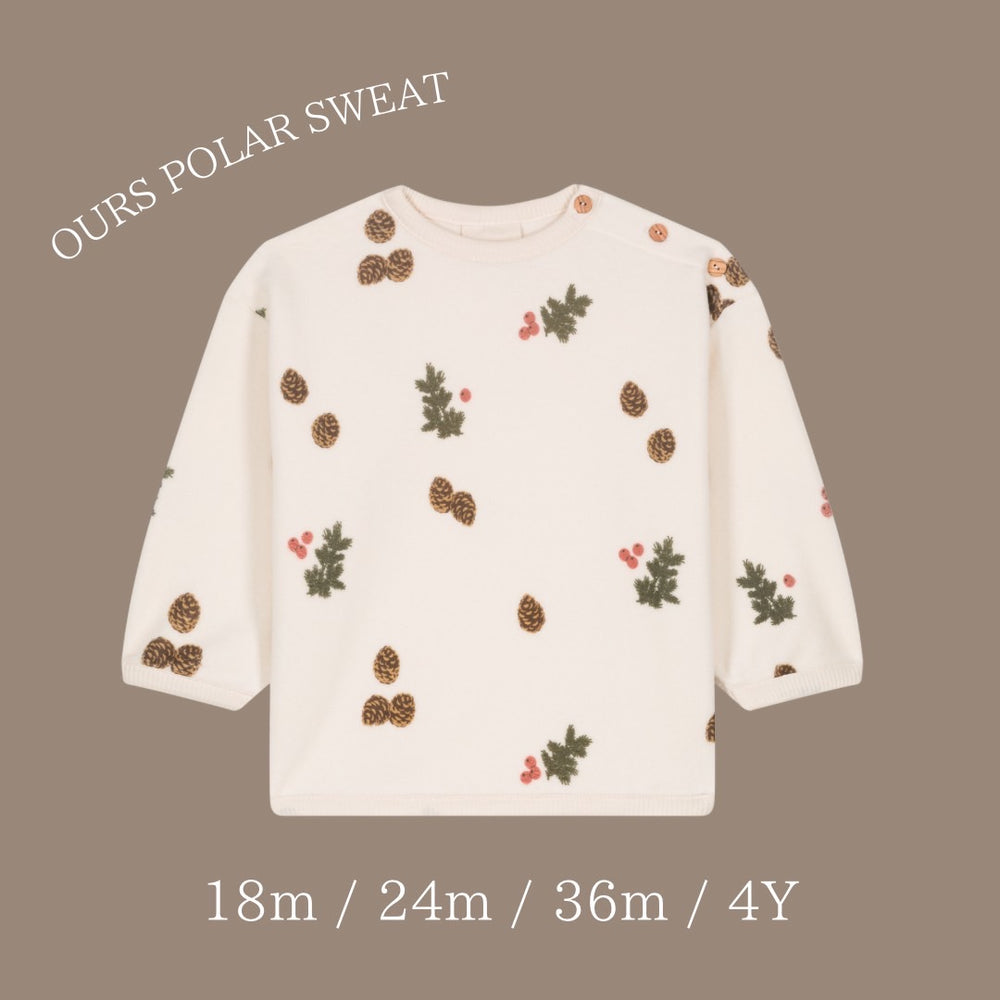 Xmas Capsule OURS POLAR SWEAT - ecru/pine branches – andtete