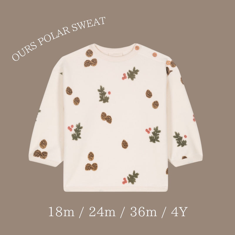 Xmas Capsule OURS POLAR SWEAT - ecru/pine branches