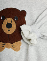Bear chenille sweatshirt - Grey melenge