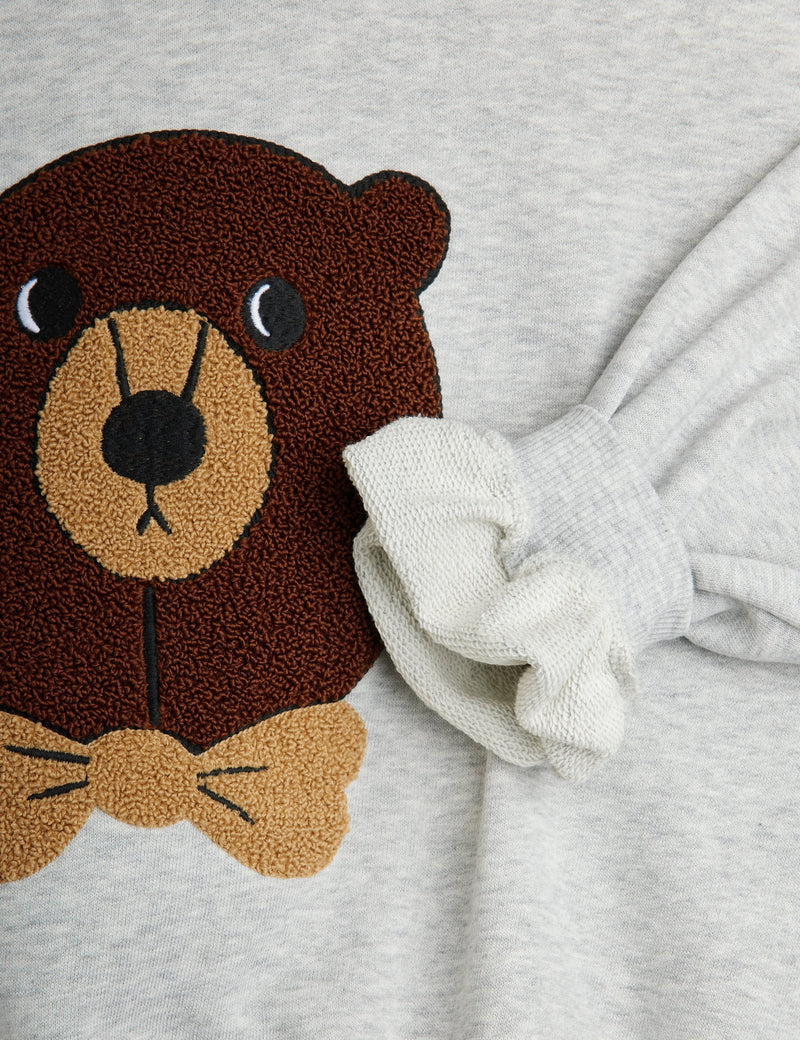 Bear chenille sweatshirt - Grey melenge