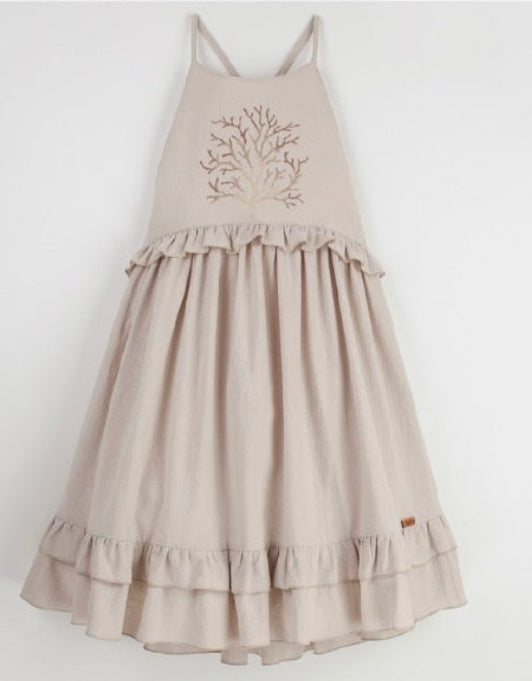 sand coral motif dress