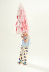 Wide Leg Pant - Canary / Navy